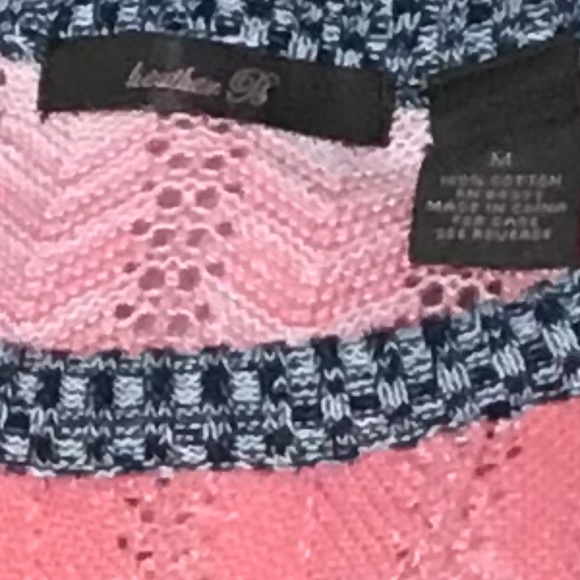 NWOT Heather B 100% cotton knit Chevron long sweater - Picture 10 of 11